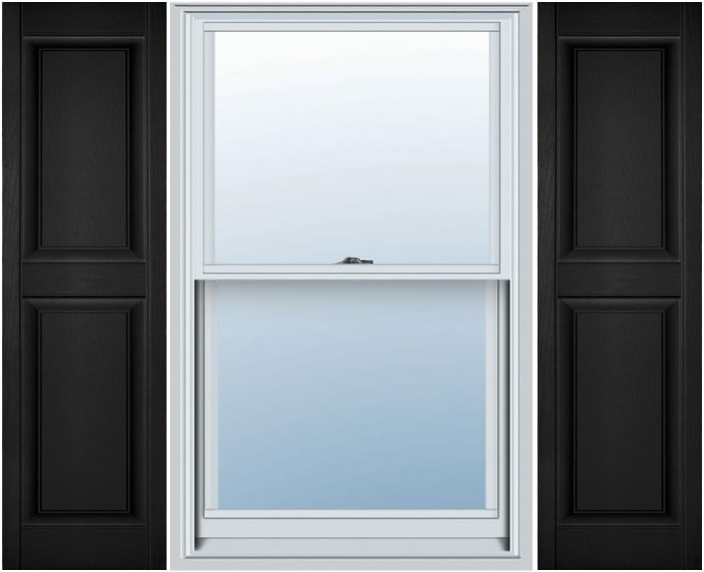 LP2C12X06000BL Custom Two Equal Panels, Raised PanelShutter (Per Pair)12"W x