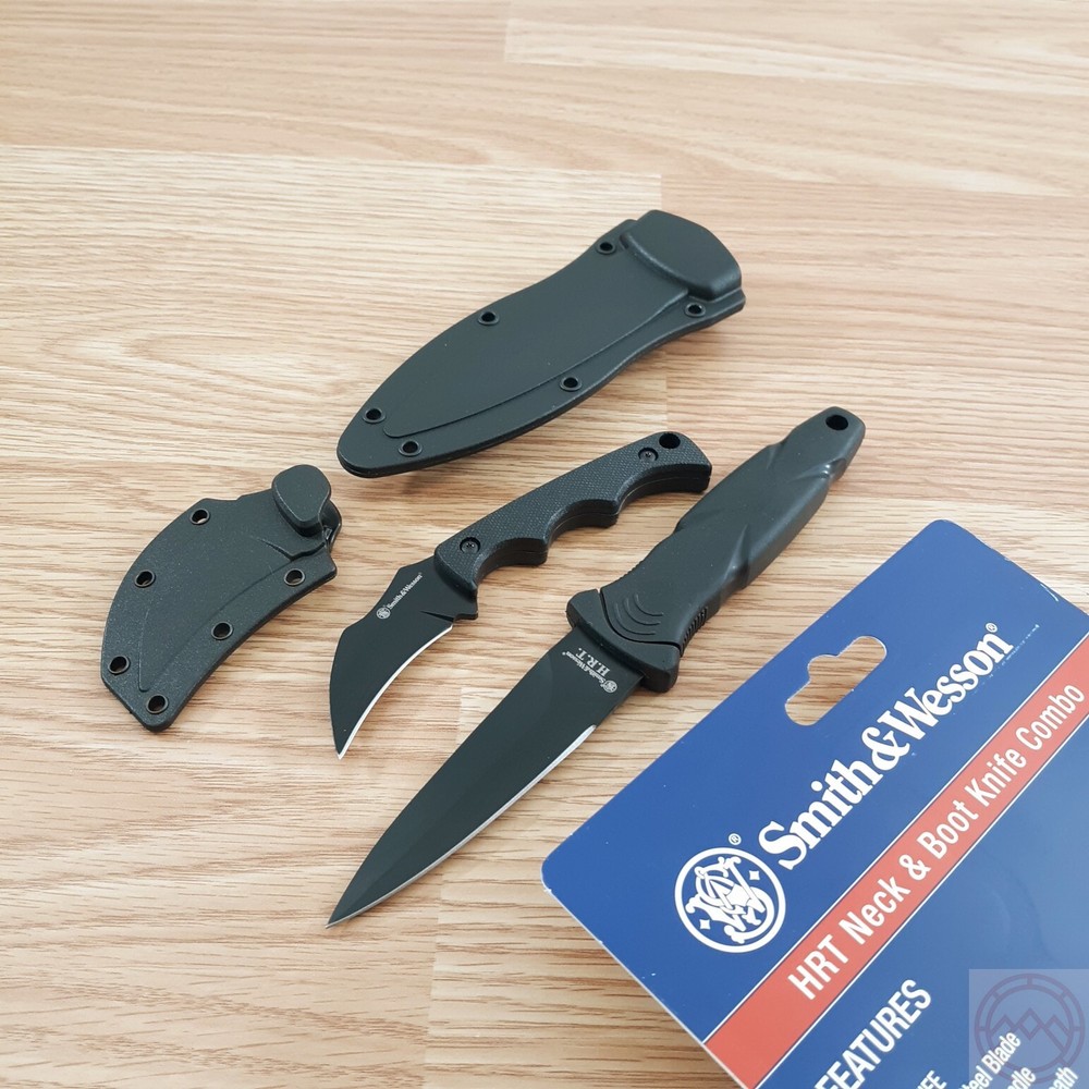 Smith & Wesson Fixed/Boot Knife Combo Stainless Blade Rubber/Synthetic Handle