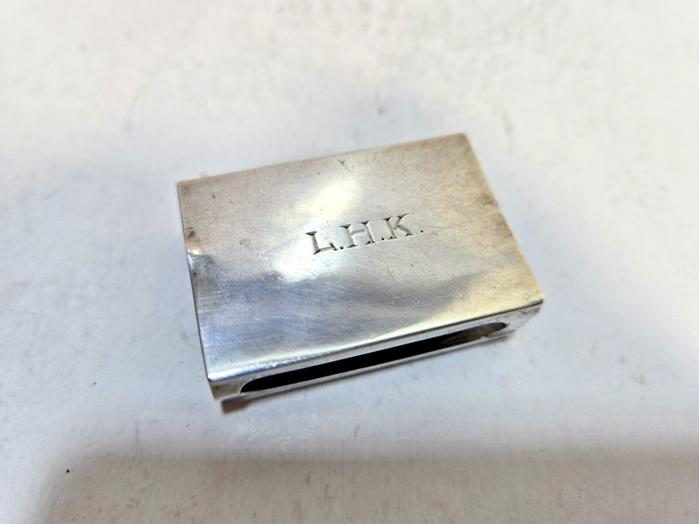 WEBSTER STERLING SILVER MATCHBOX MATCH BOX SAFE HOLDER CASE 6802/3