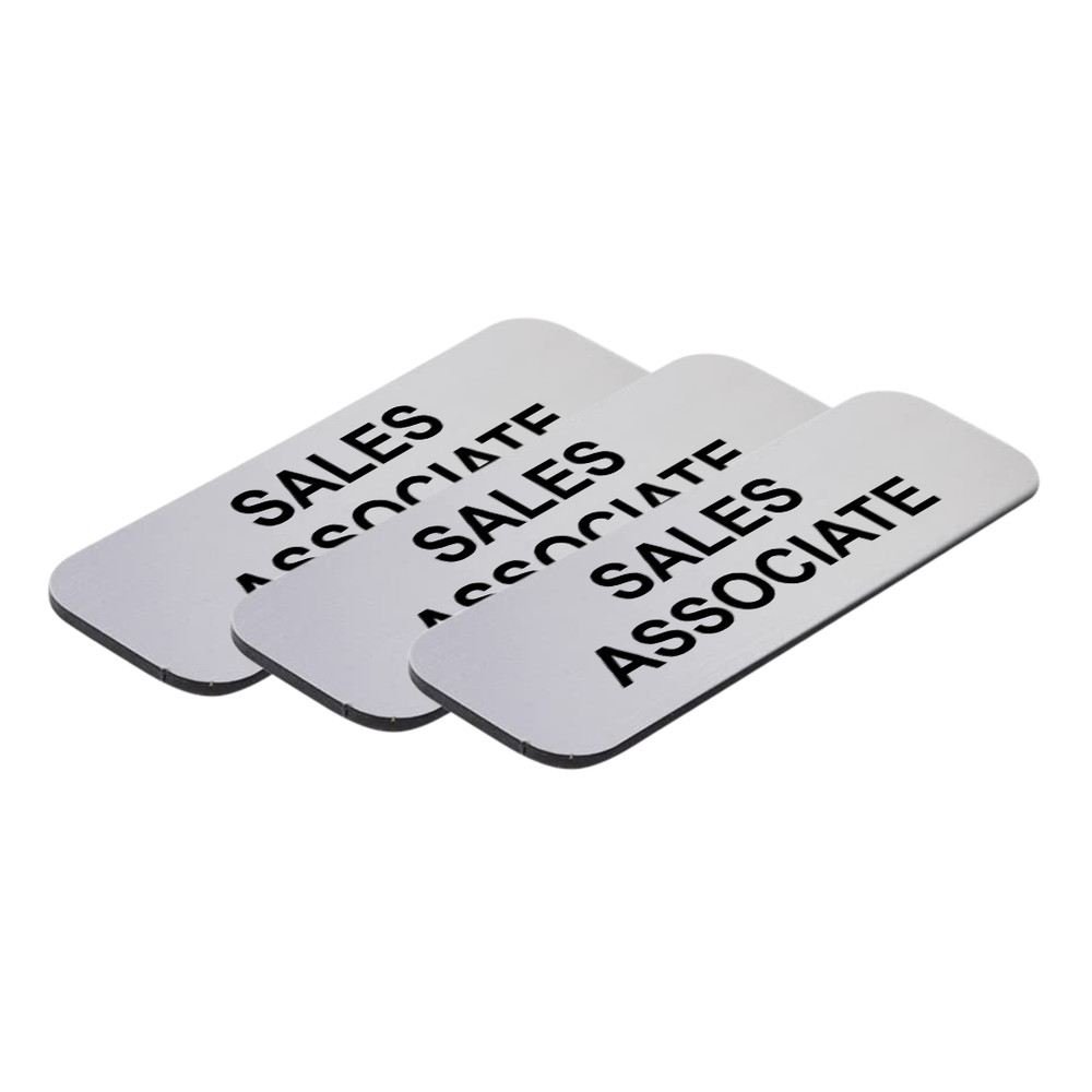 Sales Associate 1 x 3" Name Tag/Badge, (3 Pack)
