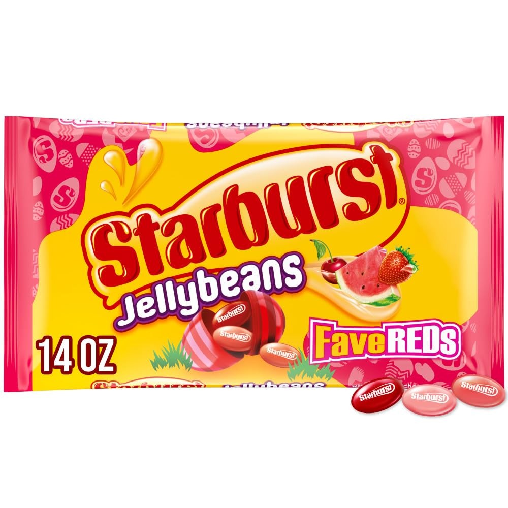 STARBURST Red FruitFlavored Jelly Beans Easter Candy, Jellybeans for Easter B...