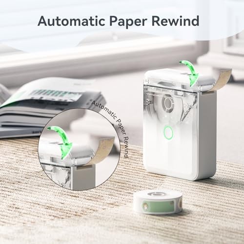 D110 Upgraded Version Mini Label Maker Machine with White Printer + 1 Tape