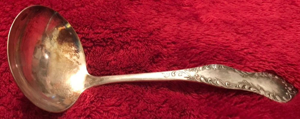 Vintage US Silver Co Three Solid Piece Cream Ladle