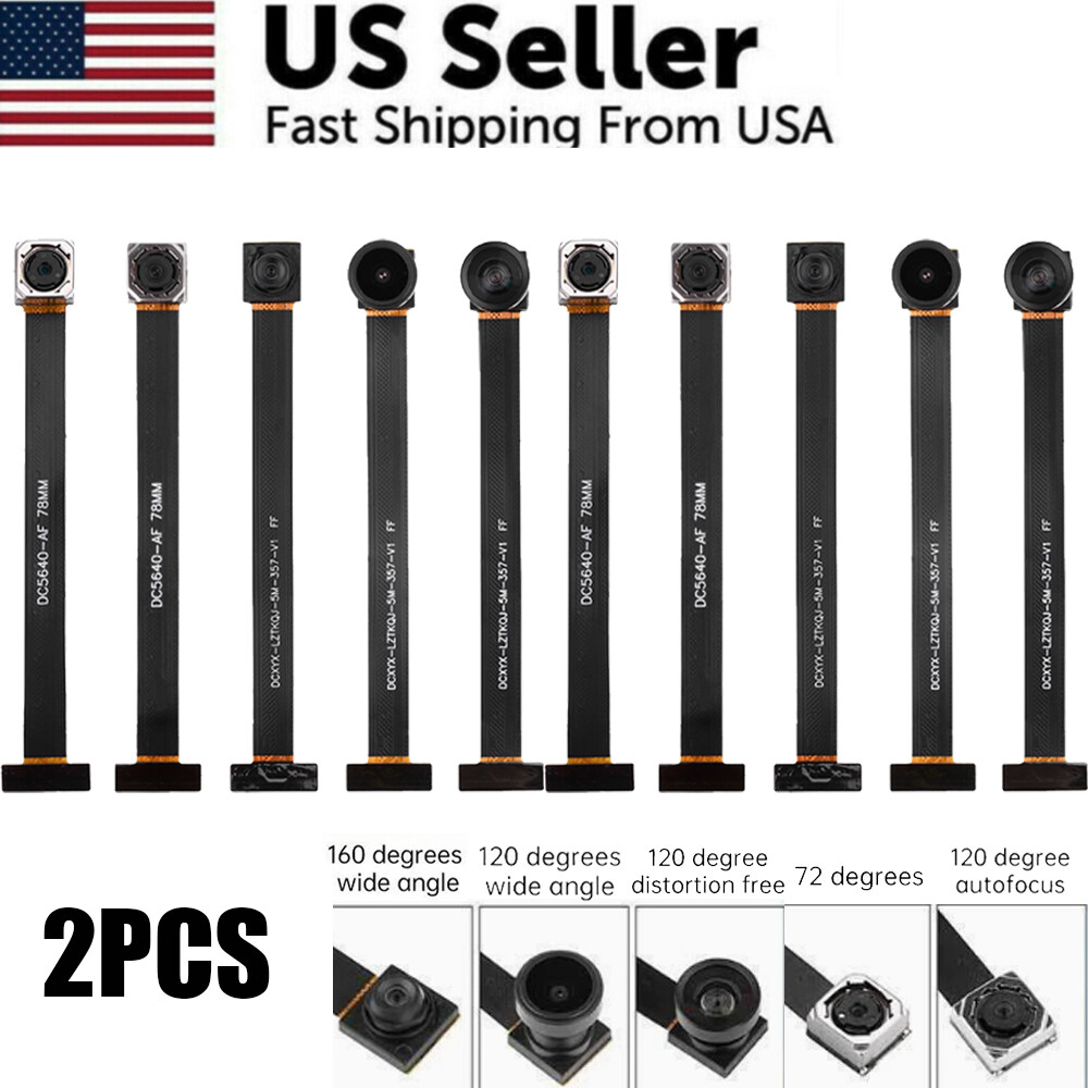 2x 78MM OV5640 Camera Module 72-160 Degree Auto Focus 5 Million Pixels DVP US