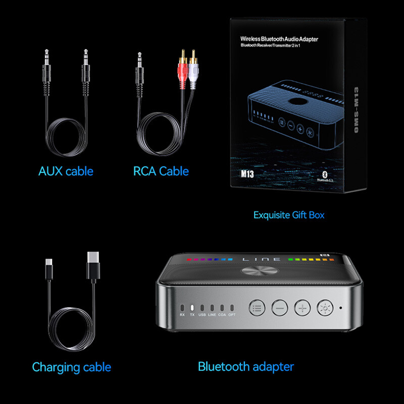 Bluetooth Transmitter Receiver Adapter Long Range For TV Home Car Stereo Audio