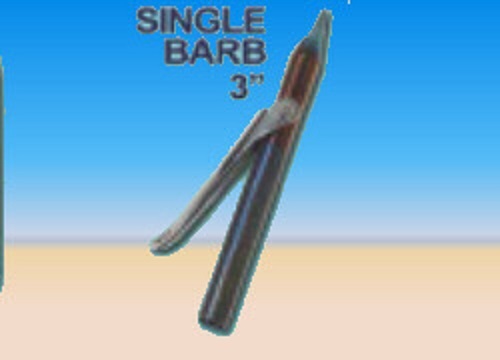 Tip Pole Spear  Speargun single Barb 3" Spring Stainless Steel rust proof gun