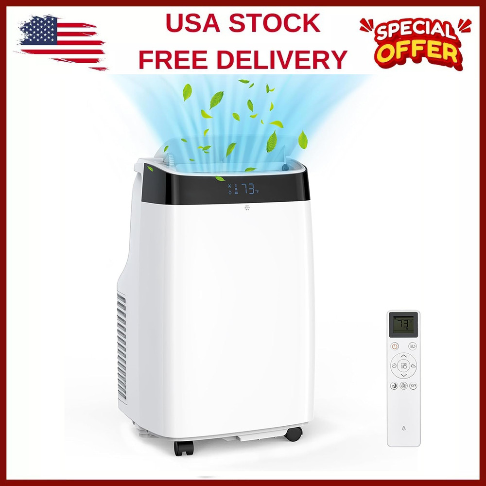 10000 BTU Portable Air Conditioners,Mobile AC Units for Home W/Remote & 3 Speeds