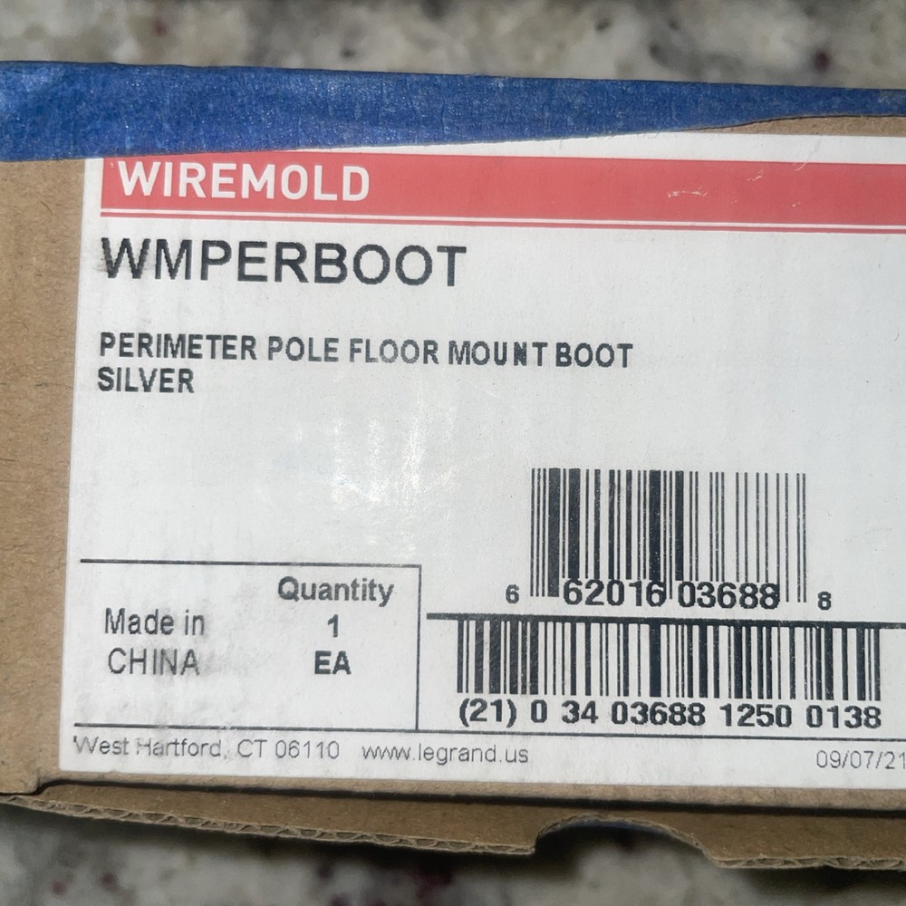 Wiremold WMPERBOOT PERIMETER POLE FLOOR MOUNT BOOT SILVER (qty 2)