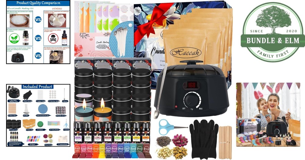 Beginner Friendly Candle Making Kit with Wicks, Jars, and Essential Oils