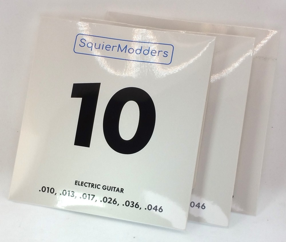 3 Pack SquierModders Hex-Core Nickel Wound Guitar Strings (10-46)