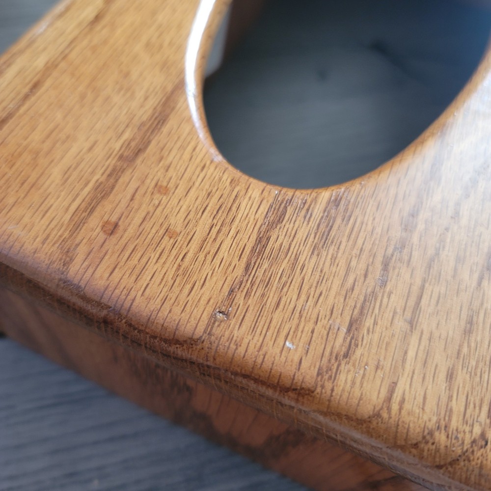 Vintage Oak Tissue Box Cover Dispenser Solid Wood Rectangle Rustic Farmhouse