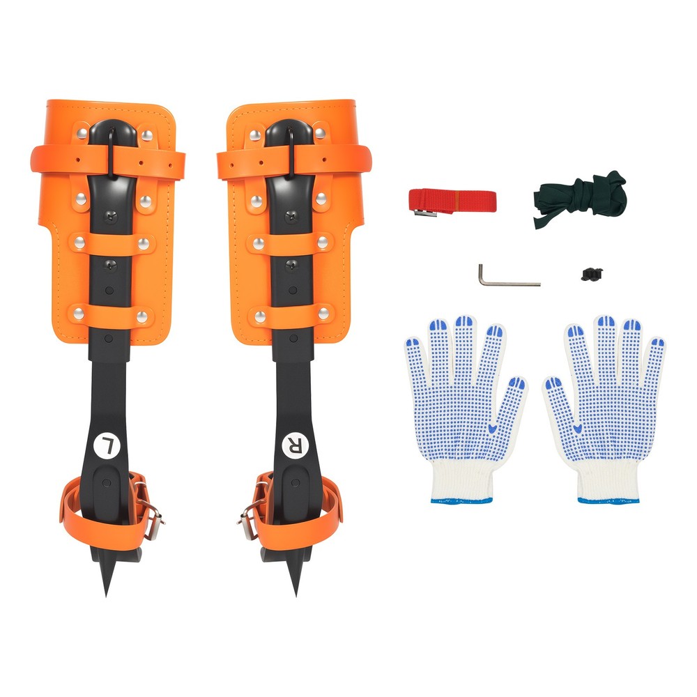 Adjustable Tree Climbing Spike Set Pole Climbing Spurs Steel Climber Strap Gaffs