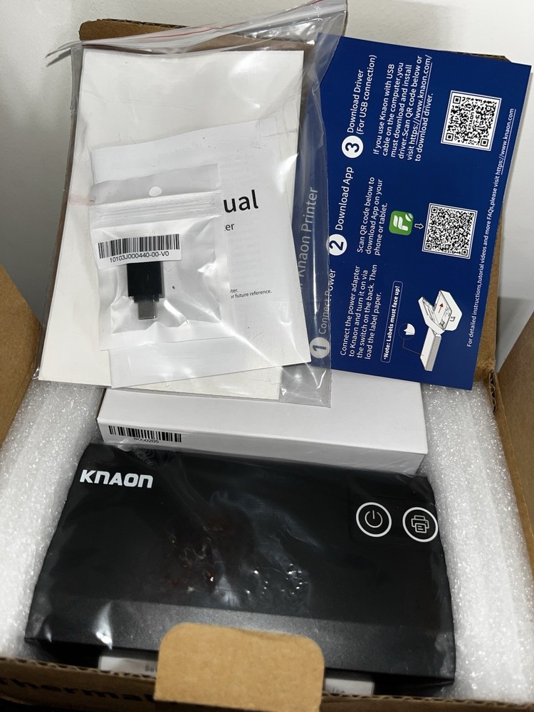 KNAON Direct Thermal Printer USB Bluetooth 35-110mm Print Width