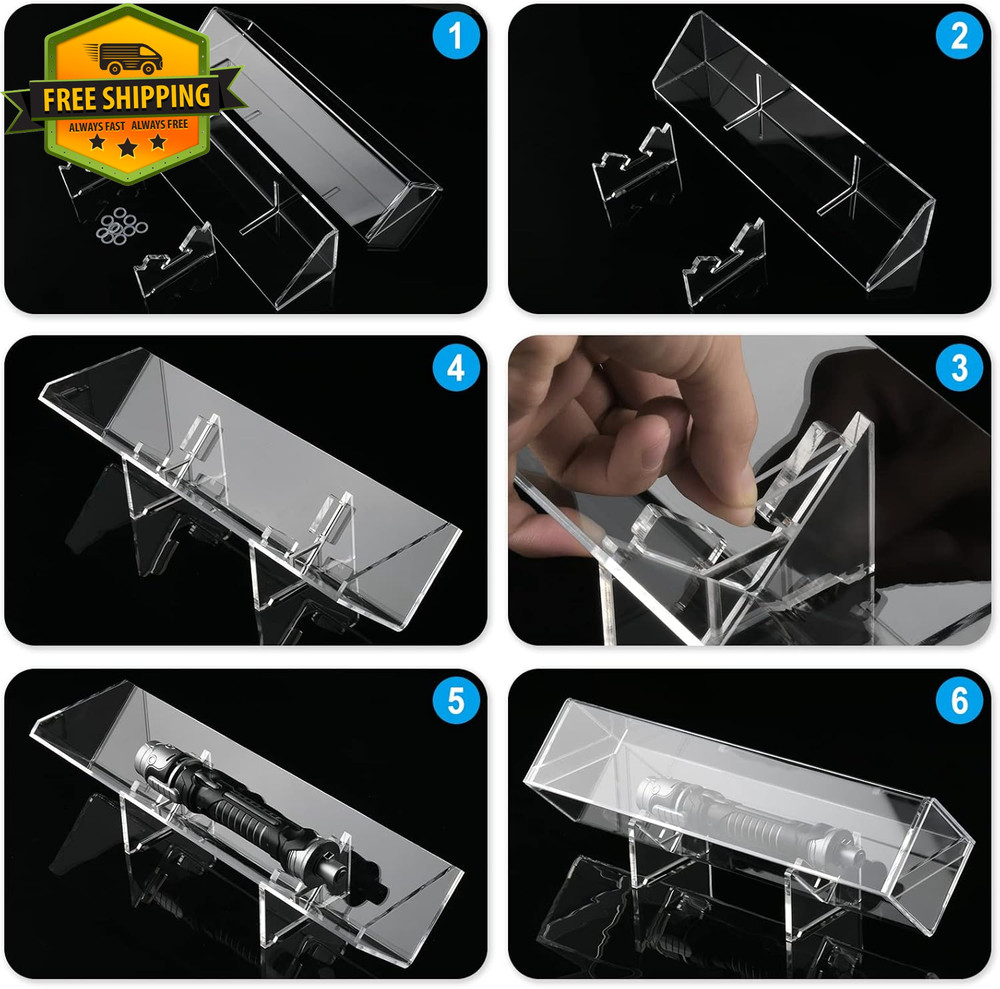 Lightsaber Stand Acrylic Display Case Dust Proof Holder Desktop Hilt Box