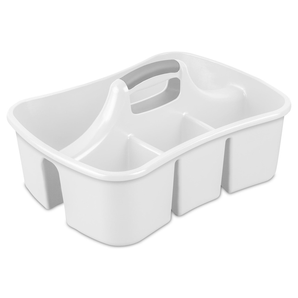 3 Pack Divided Ultra Bath Caddy Plastic Bathroom Organizer Storage Box White US
