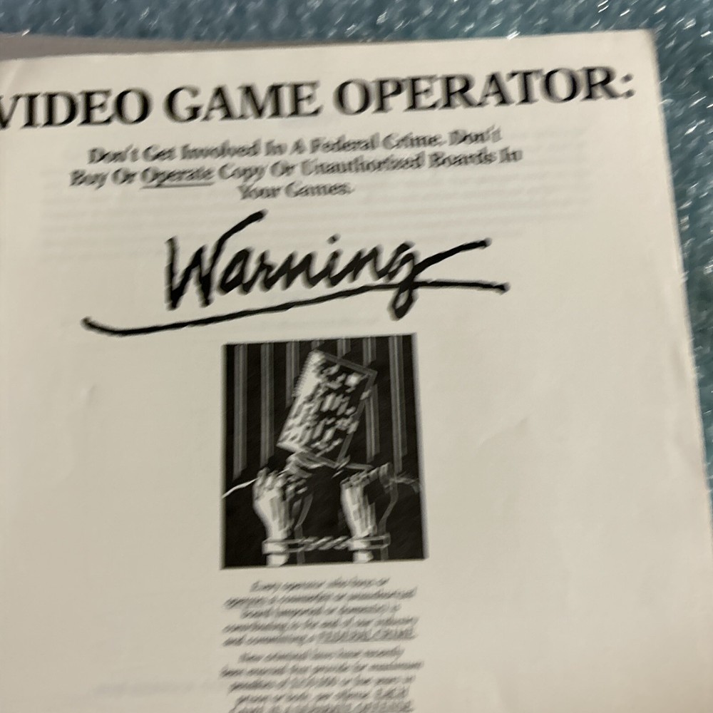 Original Vintage 1988 DEAD ANGLE fabtek arcade video game manual