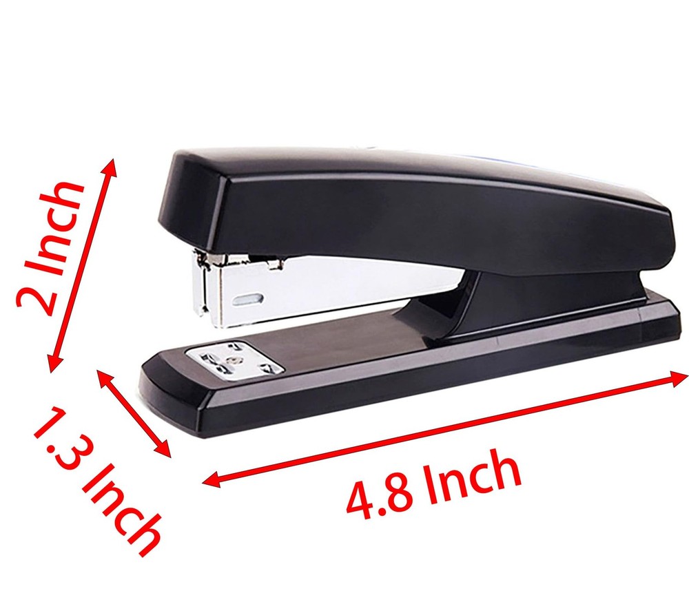 Desktop Staples, 4.8 Inch Labor Saving Black Stapler for 20 Sheets