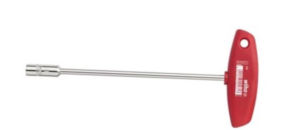 Wiha Socket Spanner with T-Handle Hexagonal Glossy Nickel-Plated 8 x 200 mm