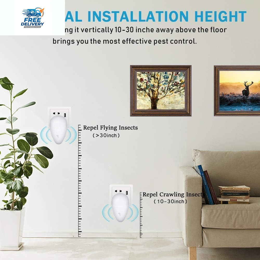 Ultrasonic Pest Repeller 6 Pack Indoor Plug In Bug Rodent Control