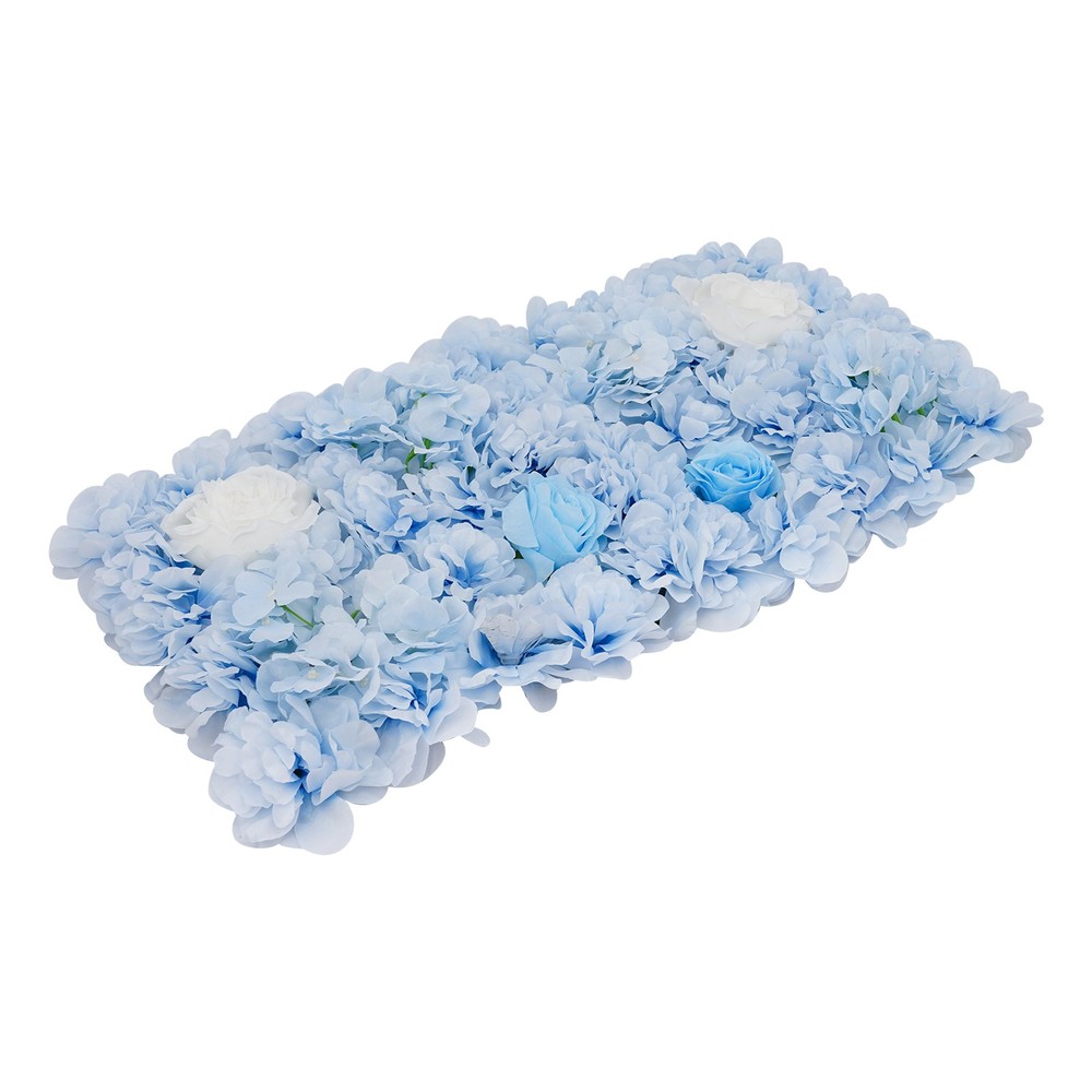12PCS Artificial Flower Wall Panels, Blue & White Floral Backdrop Décor