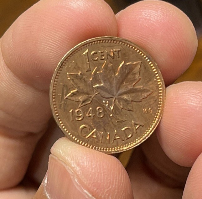 1948 Canada One Small Cent Coin Excellent MS Condition