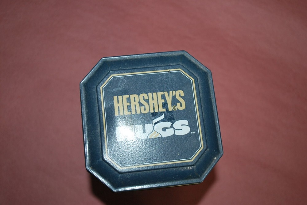 Vintage Hershey's Hugs Tin Can 6.5" tall