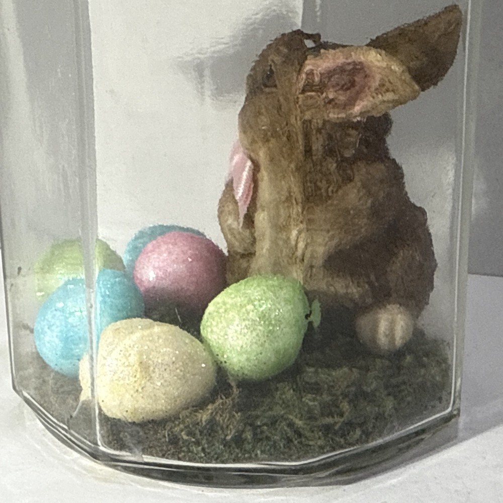 Decorative Easter Jar Bunny With Colorful Eggs 5”