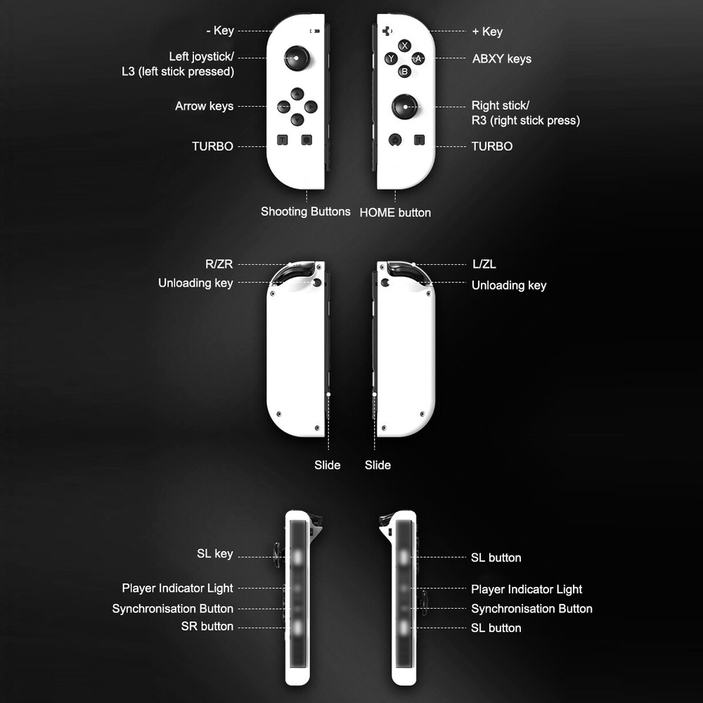 Pair For Nintendo Switch Joy-con-Controller Left w/ Right Wireless Gamepad Gift