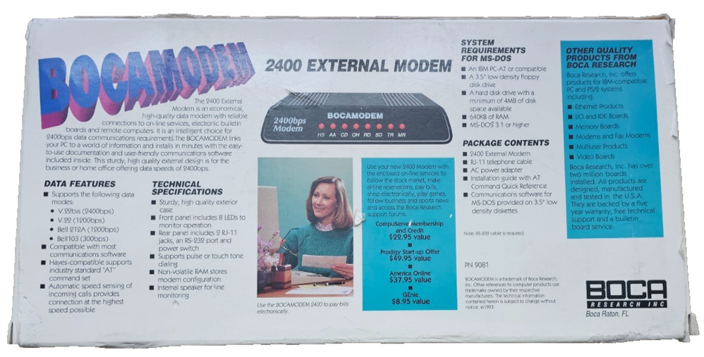 Bocamodem 2400bps External Modem Model M024ED