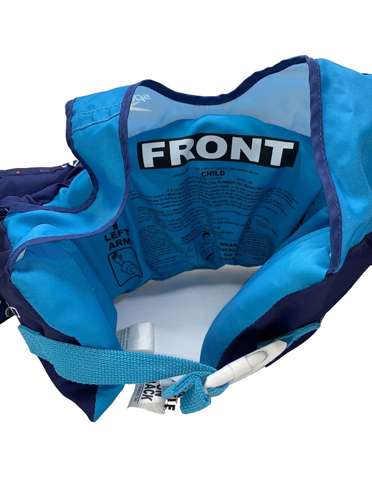 Speedo Child Size 30-50 lbs Blue Monsters Coast Guard Approved floatation device