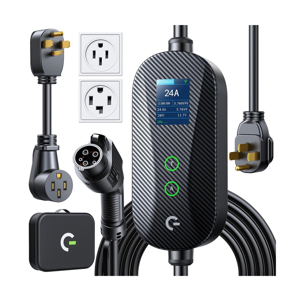 Carbon Fiber 2 EV ,  24A Adjustable Current/Timer/Smart Display ,  ...