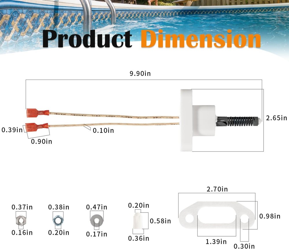 R0457502 Hot Surface Ignitor Replacement Fit for Zodiac Jandy Legacy LRZE Pool