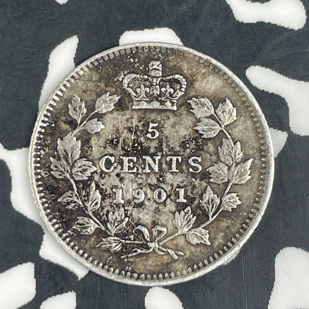 1901 Canada 5 Cents Lot#C9217 Silver! Nice!