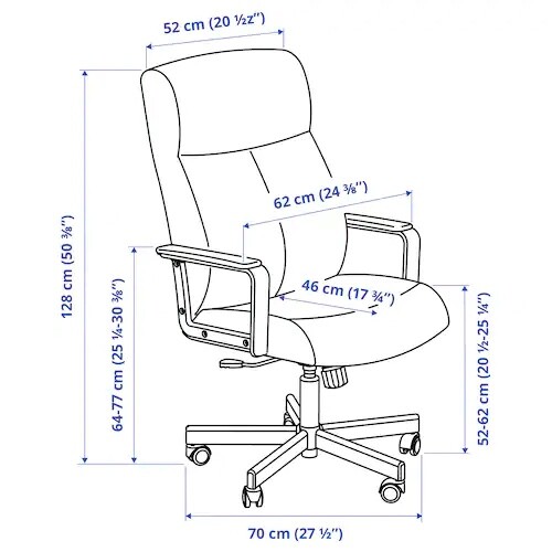 MILLBERGET Swivel chair - MURUM BLACK