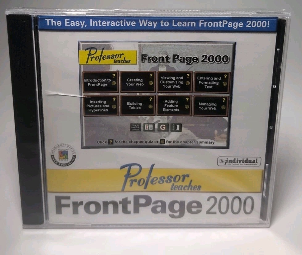 Professor Teaches FrontPage 2000 Windows CD-ROM Microsoft Office  NEW B499