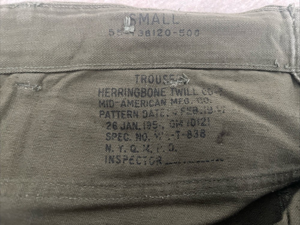 Us Army Korean War Hbt Combat Pants