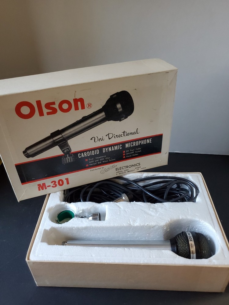 OLSON M-301 DUAL CARDIOID DYNAMIC MICROPHONE * NEW ~ Untested
