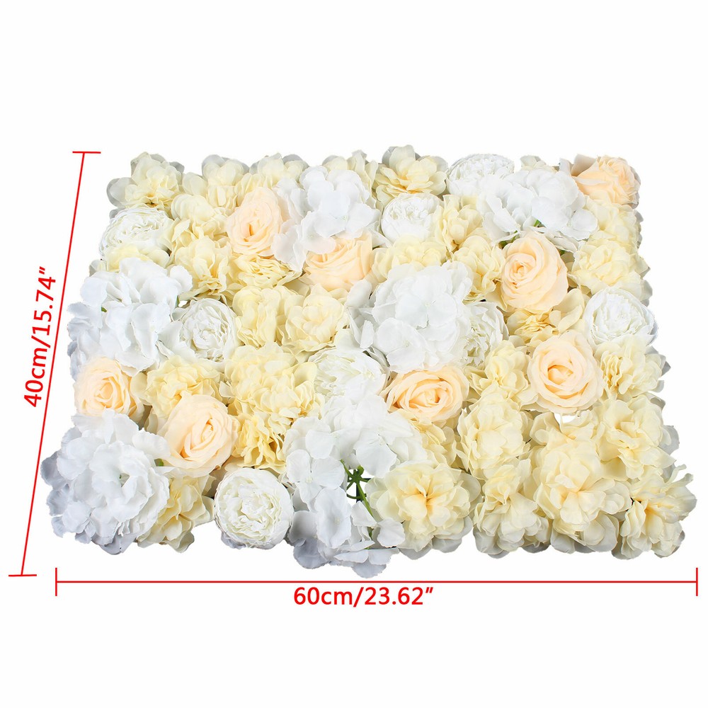 12Pcs Artificial Rose Hydrangea Flower Wall Panel for Wedding Party Decor
