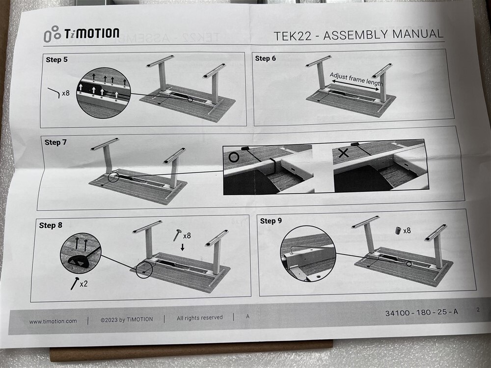 New TiMotion TEK22 Adjustable Desk / Table - Table Top NOT Included