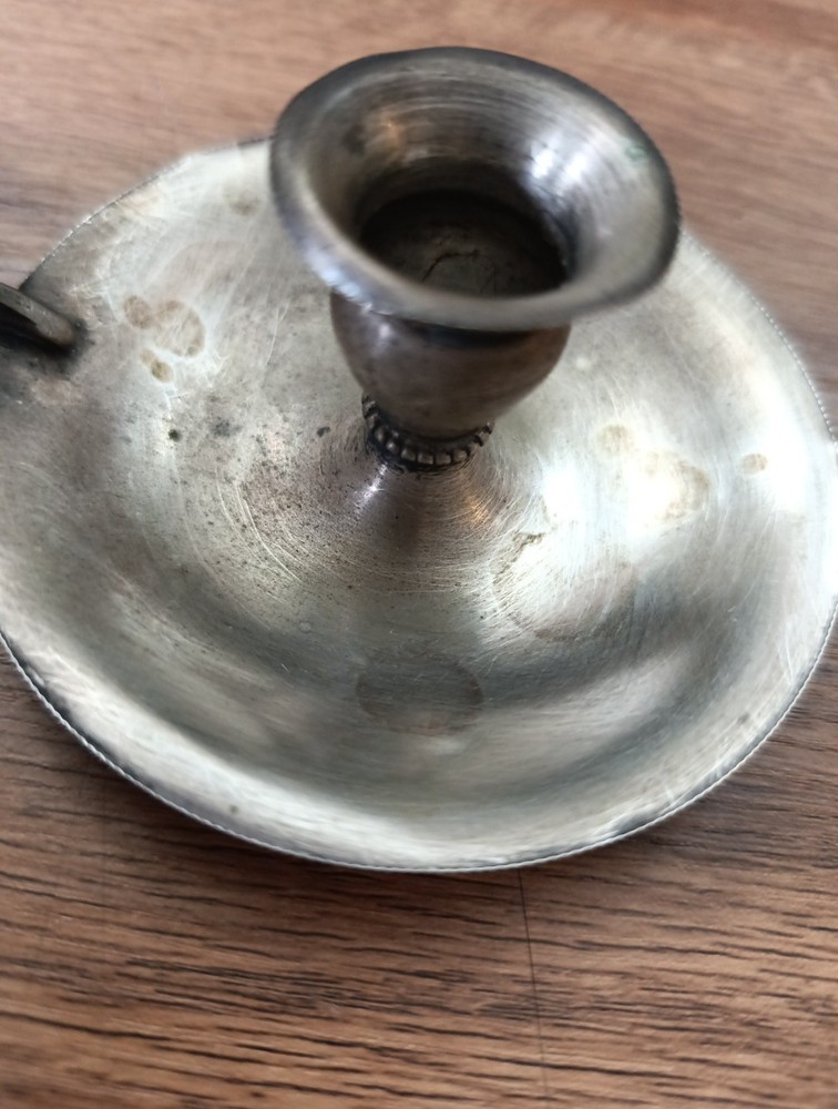 Antique Night Candle Holder In 800 Silver
