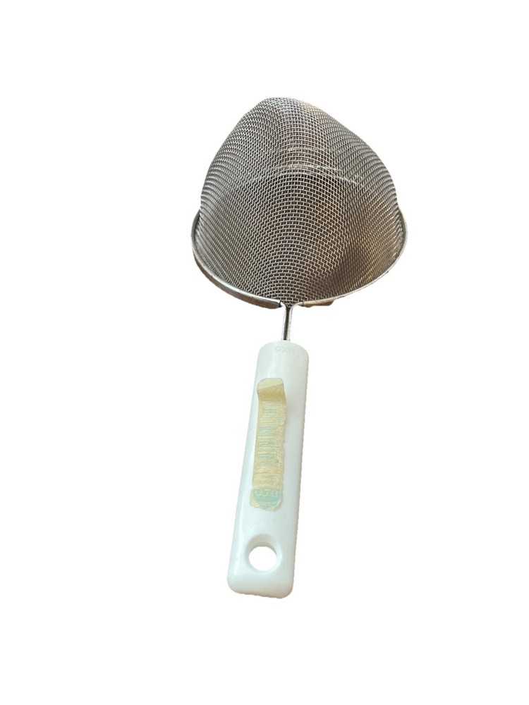 Vintage EKCO Handheld Strainer Sifter Bakelite White Handle