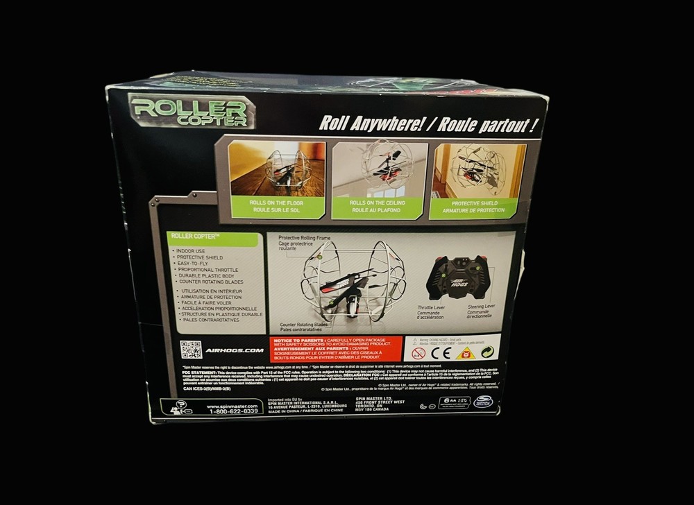 Air Hogs RC Roller Copter Black Blue Spin Master - Rolls Anywhere! - NEW IN BOX