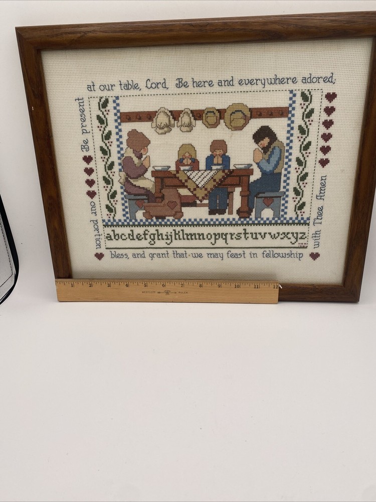 Framed Cross Stitch Finished Piece Prayer From Jeremiah Junction Pattern