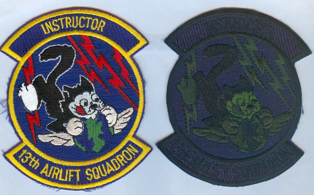USAF / US Air Force 13th AIRLIFT SQUADRON - INSTRUCTOR (2 DIFF) ... MINT .... X