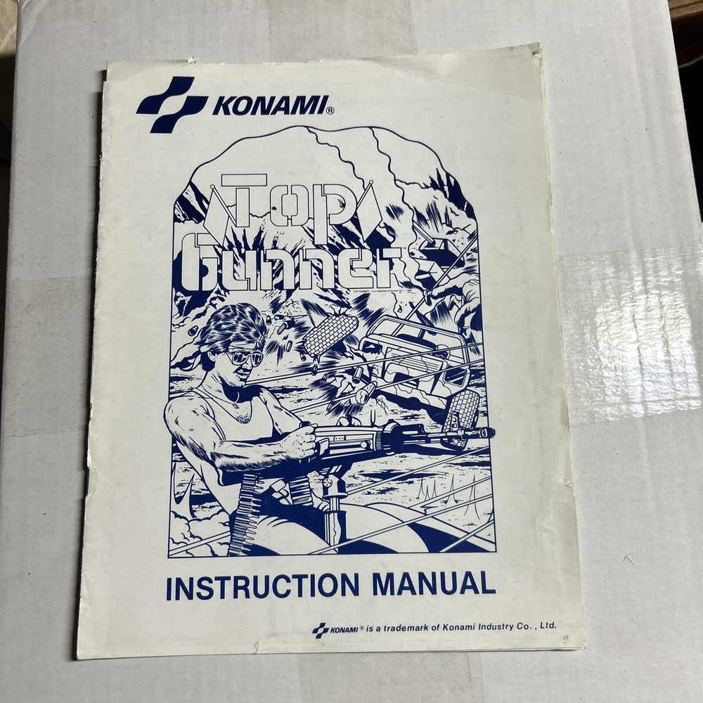 original TOP GUNNER  KONAMI  video game  arcade   game manual