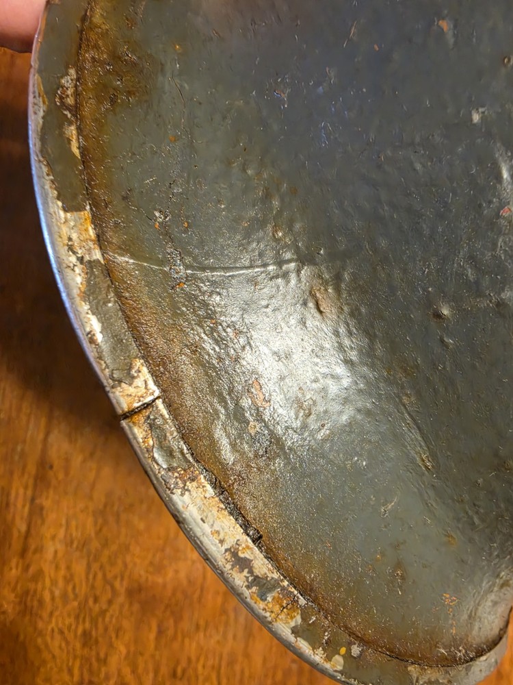 ORIGINAL WW2 US NAVY CAMOUFLAGED M1 HELMET Front Seam
