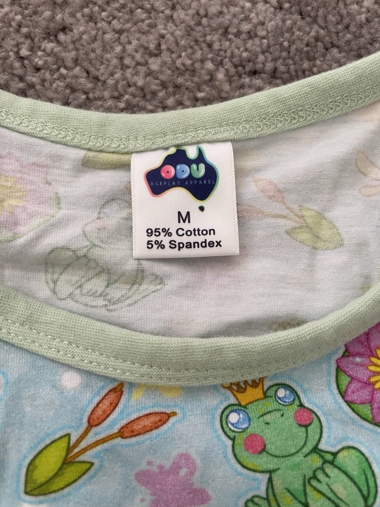 Adult Romper Frog Print Size Medium
