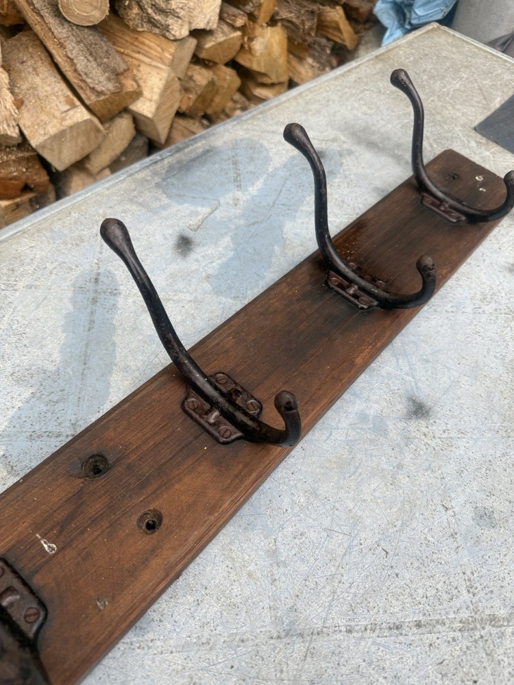 Vintage School Coat Hat Rack Hooks