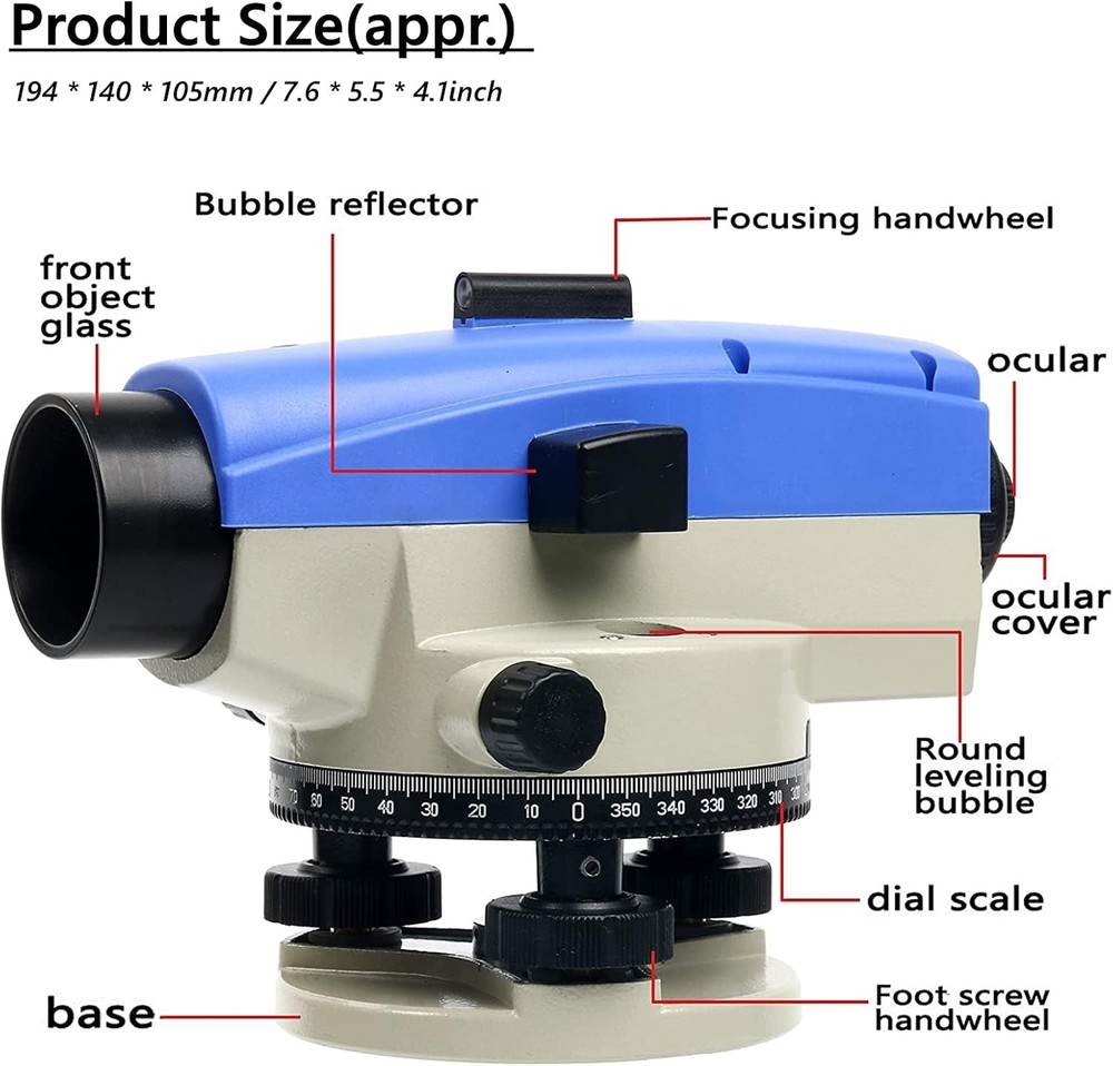 32X Automatic Optical Level High Precision Level Gauge Measure Meter IP54