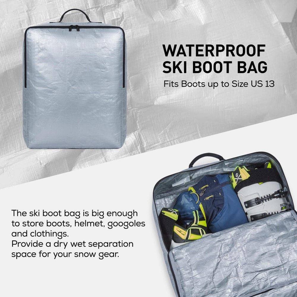 TOURIT Rolling Ski Bag and Boot Combo - Fully one size, Black-3